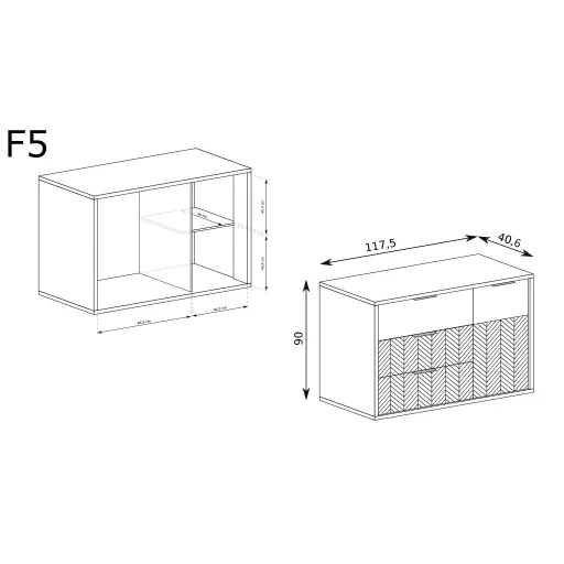 Fonti F-5 komód, karamell tölgy