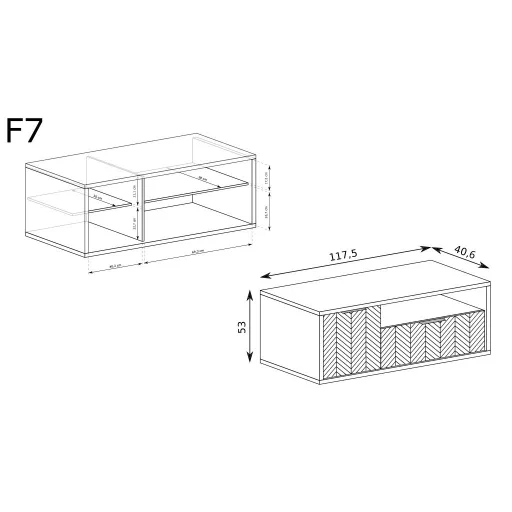Fonti F-7 tv állvány, karamell tölgy