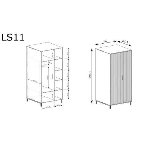 Linkastyles LS-11 gardróbszekrény, kasmír
