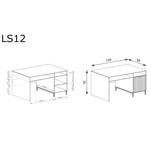 Linkastyles LS-12 íróasztal / számítógépasztal, kasmír