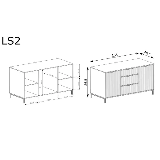 Linkastyles LS-2 komód, indigókék