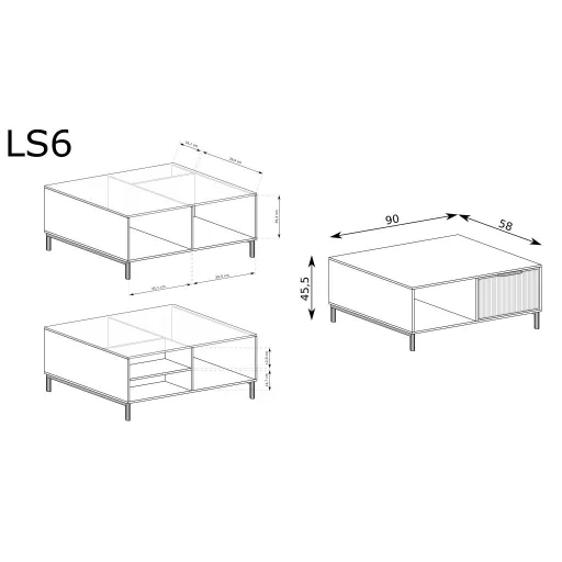 Linkastyles LS-6 dohányzóasztal, kasmír