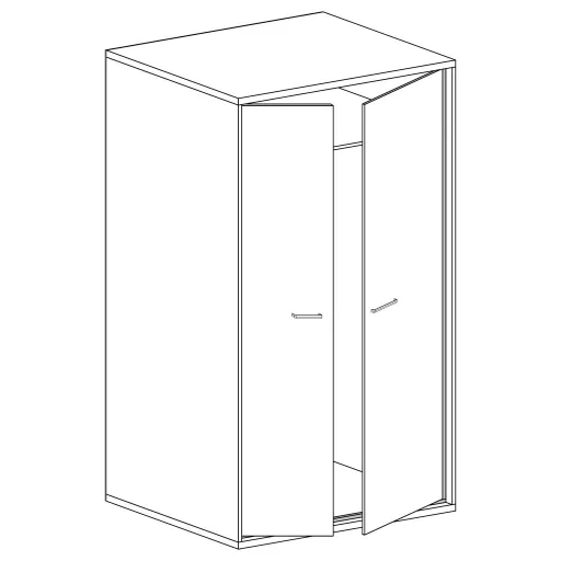 Mediolan M-1 gardróbszekrény, hikora fa