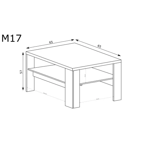 Mediolan M-17 dohányzóasztal, hikora fa