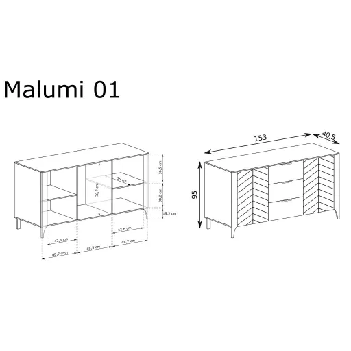 Malumi MM-1 komód, fekete
