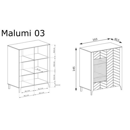 Malumi MM-3 vitrin, kasmír