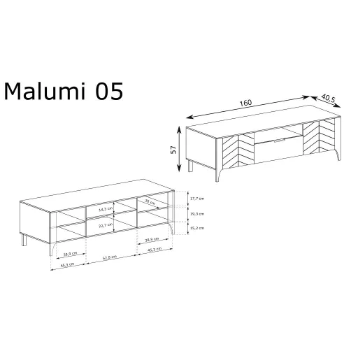 Malumi MM-5 tv állvány, fekete