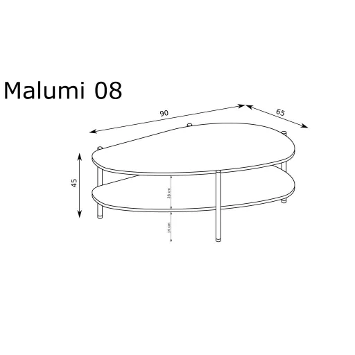 Malumi MM-8 dohányzóasztal, kasmír