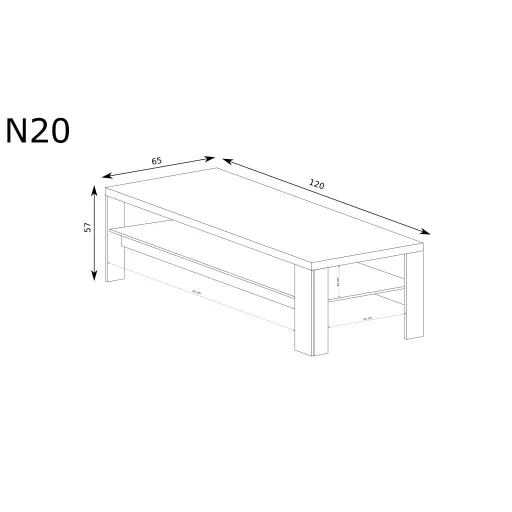 Natural N-20 dohányzóasztal, ribbeck tölgy