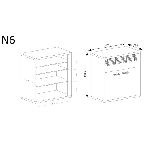 Natural N-6 komód, ribbeck tölgy, (LED-ek nélkül)