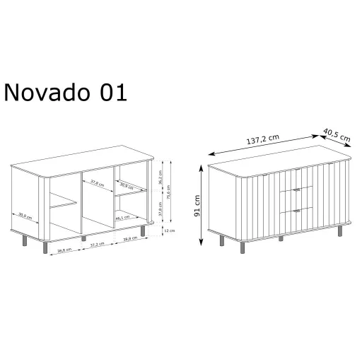 Novado NO-1 komód, alpesi fehér