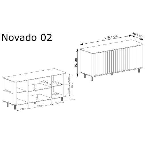 Novado NO-2 komód, agyagszürke