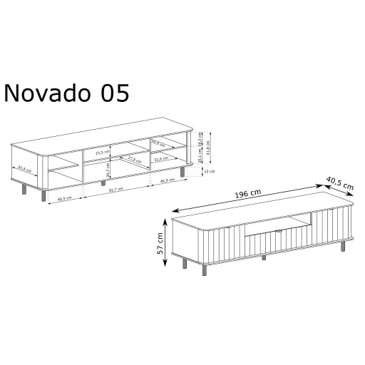 Novado NO-5 tv állvány, alpesi fehér