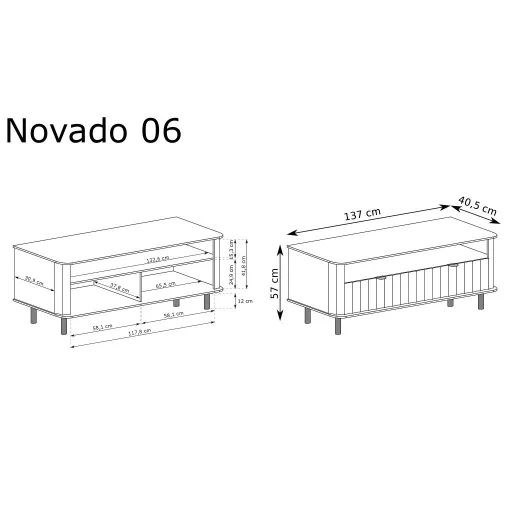 Novado NO-6 tv állvány, alpesi fehér