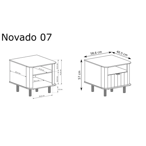 Novado NO-7 éjjeliszekrény, alpesi fehér