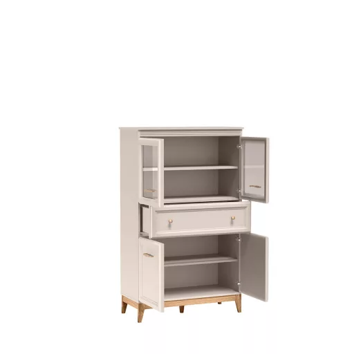 Windsor W-5 vitrin, kasmír / természetes tölgy