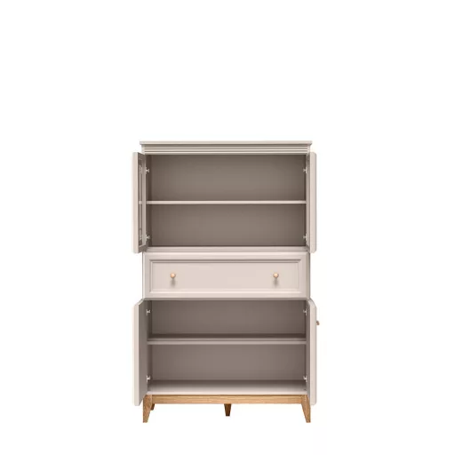 Windsor W-5 vitrin, kasmír / természetes tölgy