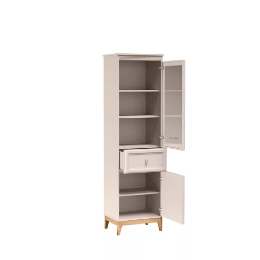 Windsor W-6 vitrin, kasmír / természetes tölgy