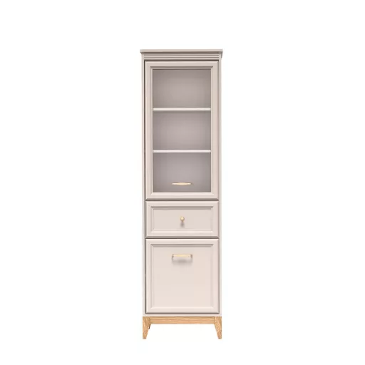 Windsor W-6 vitrin, kasmír / természetes tölgy