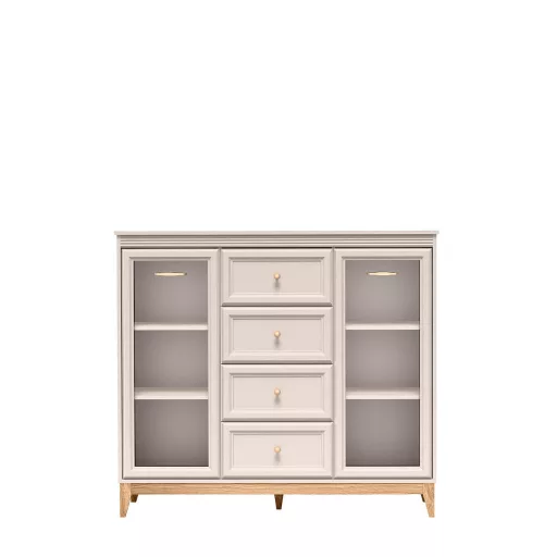 Windsor W-7 vitrin, kasmír / természetes tölgy