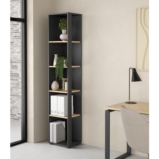 Polcos-tarolo-konyvespolc-36x36x180cm-fekete-KH09 -primbutorHU