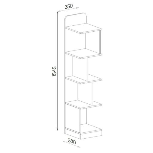 Polcos-tarolo-konyvespolc-38x35x155cm-feher-KH13-1 -primbutorHU