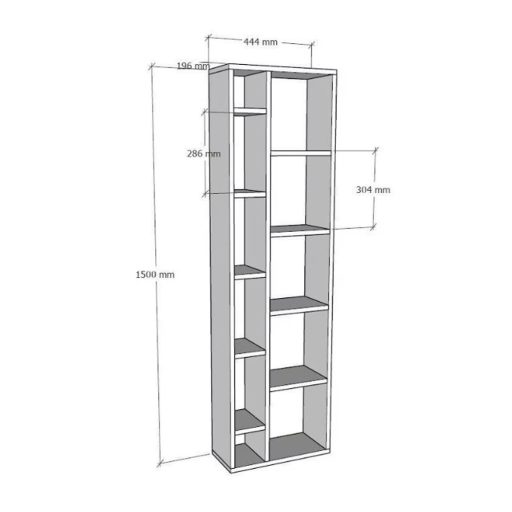 Polcos-tarolo-konyvespolc-38x35x155cm-feher-KH13-1 -primbutorHU