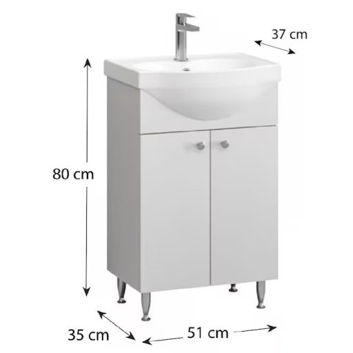Ikeany fürdőszoba alsószekrény fehér - mosdóval 50 cm N