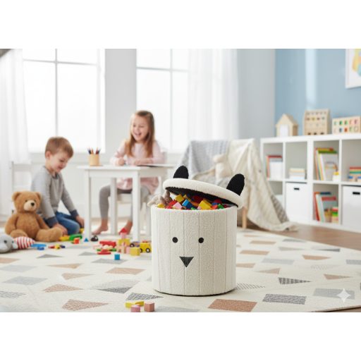 Összecsukható puff tárolóval 28 x 28 x 34 cm