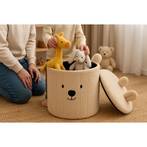 Összecsukható puff tárolóval 28 x 28 x 34 cm