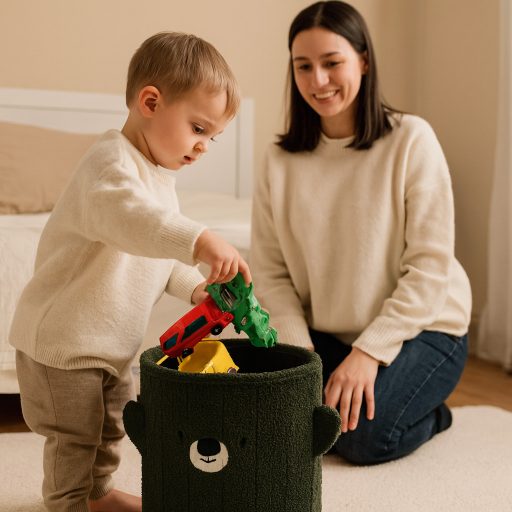 Összecsukható puff tárolóval 28 x 28 x 34 cm