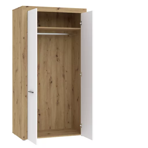 GAMA 2 ajtós ruhásszekrény | Artisan tölgy + Fehér