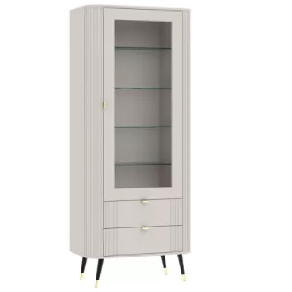 ONYX 1 ajtós, 2 fiókos vitrines szekrény | Kasmír