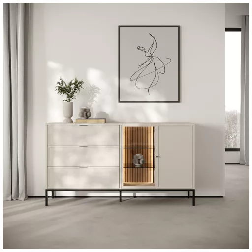 DECO 2 ajtós, 3 fiókos szekrény | Kasmír