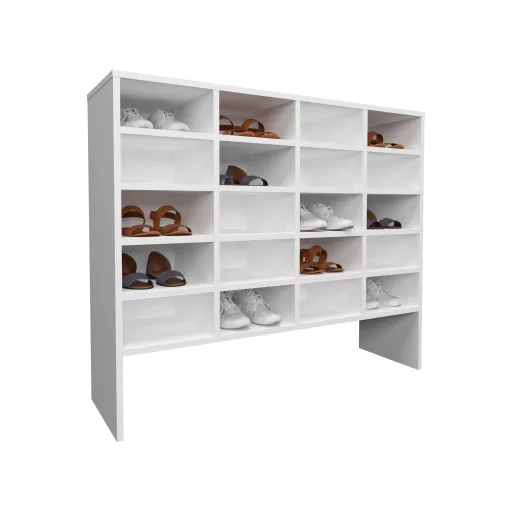 Tisso 20 polcos cipősszekrény, Fehér, 104 x 30 x 100 cm
