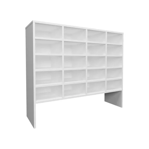 Tisso 20 polcos cipősszekrény, Fehér, 104 x 30 x 100 cm