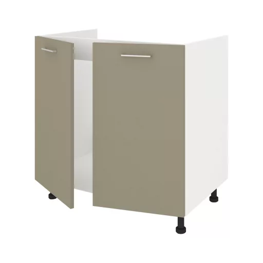 Lecce 2 ajtós mosogató alatti szekrény, Taupe / Fehér, 80 x 50 x 80 cm