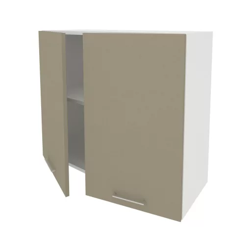 Lecce 2 ajtós felső konyhaszekrény, Taupe / Fehér, 80 x 30 x 65 cm
