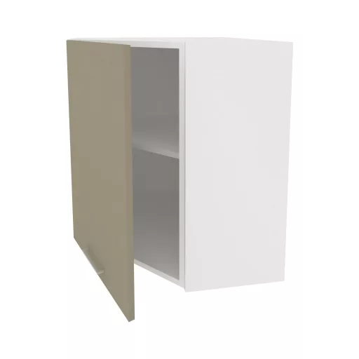 Lecce sarok felső konyhaszekrény, Taupe / Fehér, 60 x 60 x 65 cm