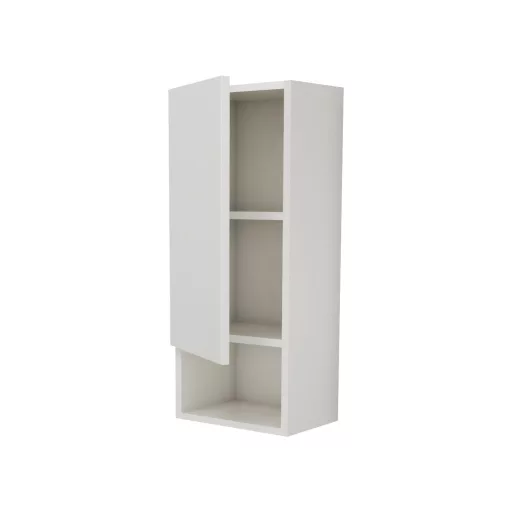 Zed 1 ajtós fali fürdőszobai szekrény, Fényes fehér / Fehér, MDF, 30 x 22 x 72 cm