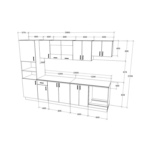 Karo V2 konyhabútor 28 mm-es Thermo munkalappal, Sötét sonoma tölgy / Fehér, 120 cm