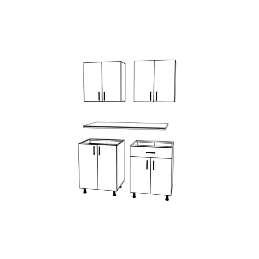 Karo V2 konyhabútor 28 mm-es Thermo munkalappal, Sötét sonoma tölgy / Fehér, 120 cm