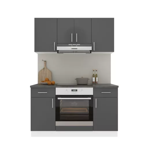 Karo V5 konyhabútor 28 mm-es Thermo munkalappal, Antracit / Fehér, 140 cm
