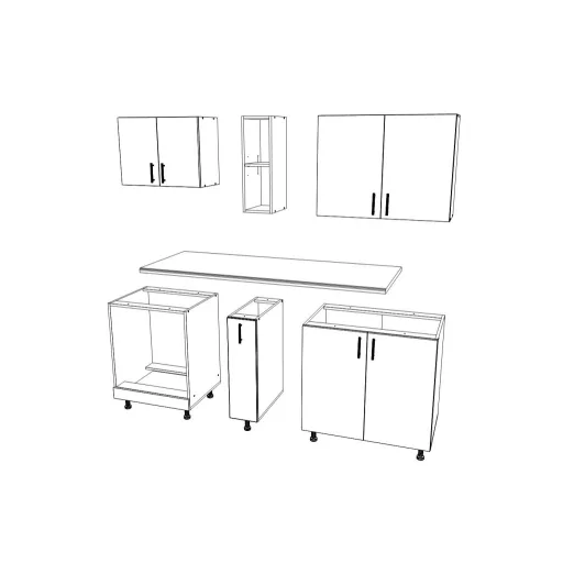 Karo V7 konyhabútor 28 mm-es Thermo munkalappal, Antracit / Fehér, 160 cm