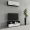 Kos V11 nappali szekrénysor, Fekete / Fényes fehér, MDF, 95 cm