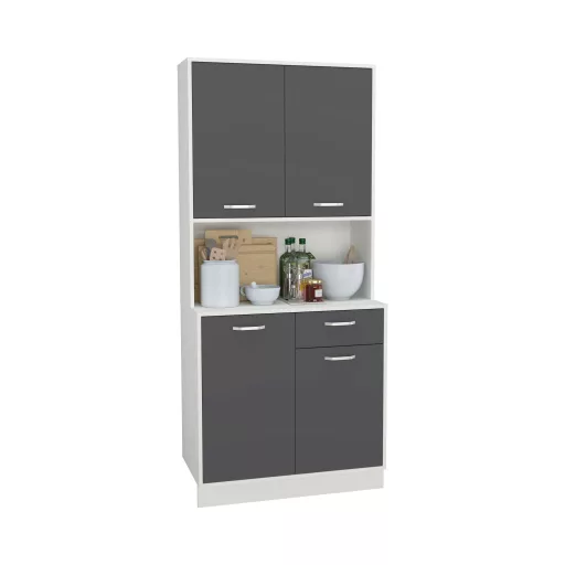 Oma tálalószekrény, Antracit / Fehér, 84 cm
