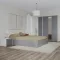 Malmo V7 hálószoba szett 160 x 200 cm-es ággyal, Fehér tölgy / Antracit