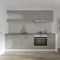 Karo V15 konyhabútor 28 mm-es Thermo munkalappal, Fényes szürke / Fehér, MDF, 240 cm