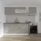 Karo V16 konyhabútor 28 mm-es Thermo munkalappal, Fényes szürke / Fehér, MDF, 240 cm