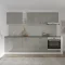 Karo V18 konyhabútor 28 mm-es Thermo munkalappal, Fényes szürke / Fehér, MDF, 260 cm